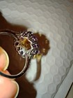 Sterling .925 Genuine Yellow Citrine & Amethyst Topay Halo Cocktail Ring Size 7 — photo 6