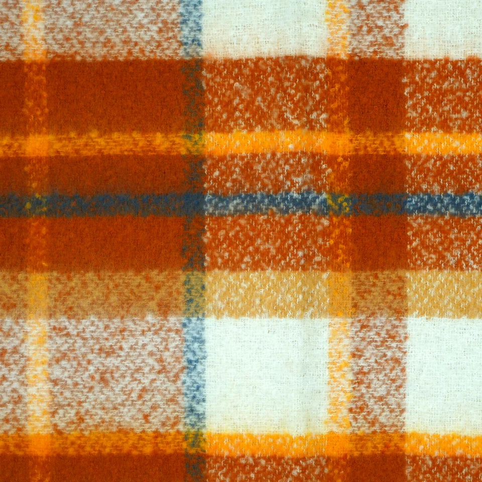 50" x 60" Orange & White Plaid Throw Blanket by Ashland NEW - Image 2 of 2