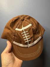 Infant Brown Football Ball Baby Boy Hat Brim Cap So Dorable Cotton 0-9 Months