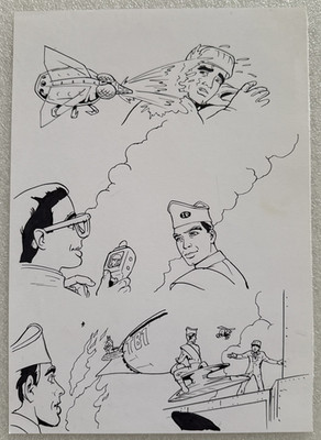Lee Sullivan Original - 1990's Thunderbirds Concept Comic Book Art Sketch - #8