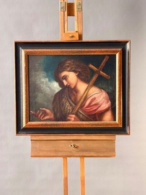 HEILIGER JOHANNES DER TÄUFER ALTMEISTER ÖL - EMILIANISCHE SCHULE 18. JAHRHUNDERT 