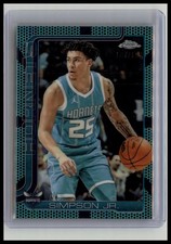 2025-26 Topps Chrome #45 KJ Simpson Jr. Aqua Basketball Refractor #/199