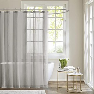 Madison Park Anna Sheer Shower Curtain Grey 72x72