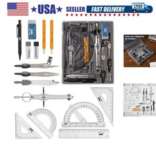 Geometry Set with 6 Inch Swing Arm Protractor, Divider, Set Squares, Ruler, C...