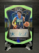 2020 Anthony Edwards Panini Select RC Rookie Auto /99 Neon Green Prizm