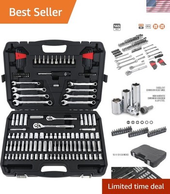 Portable 145-Piece Mechanics Socket Set with Case - Ultimate Tool Collection
