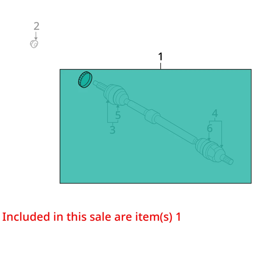 Вал передней оси 2010-2011 Kia Soul драйвер Cv C/v FHG2L - Изображение 2 из 3