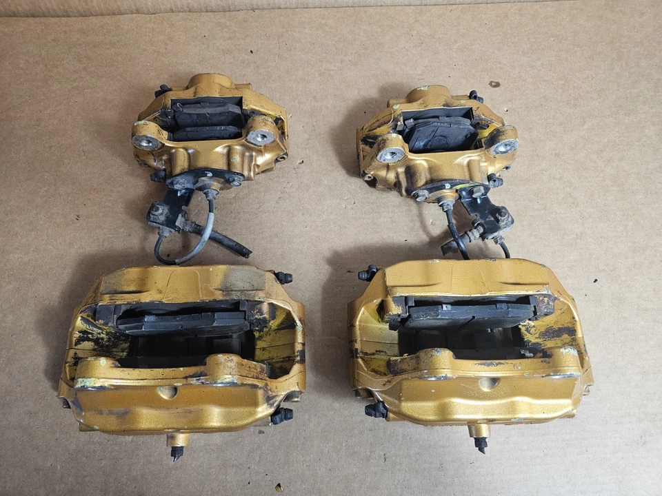 2003-2008 Infiniti G35 Brembo Big Brake Gold Caliper Set of 4 OEM 350z - Image 4 of 4