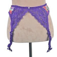 Vintage 80s-90s Christian Dior Intimates Garter Belt Lace Floral Size Small