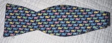 Vineyard Vines Silk Bow Tie Easter Whales Adjustable Self-Tie