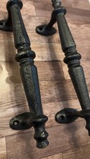 2 Large Heavy Duty Cast Iron Antique Style Barn Door Handles Shed Barn Pulls