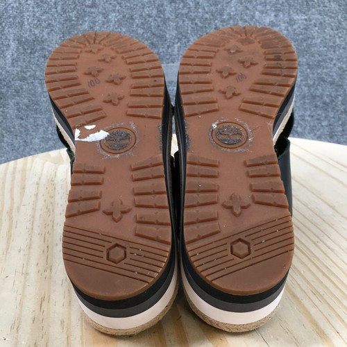 Timberland Sandals Womens 8 Santorini Sun 2 Slide Black Leather Crisscross Wedge - Picture 15 of 18