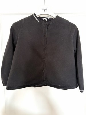  Il Gufo Girls Black Cardigan Cotton Size 6 Years