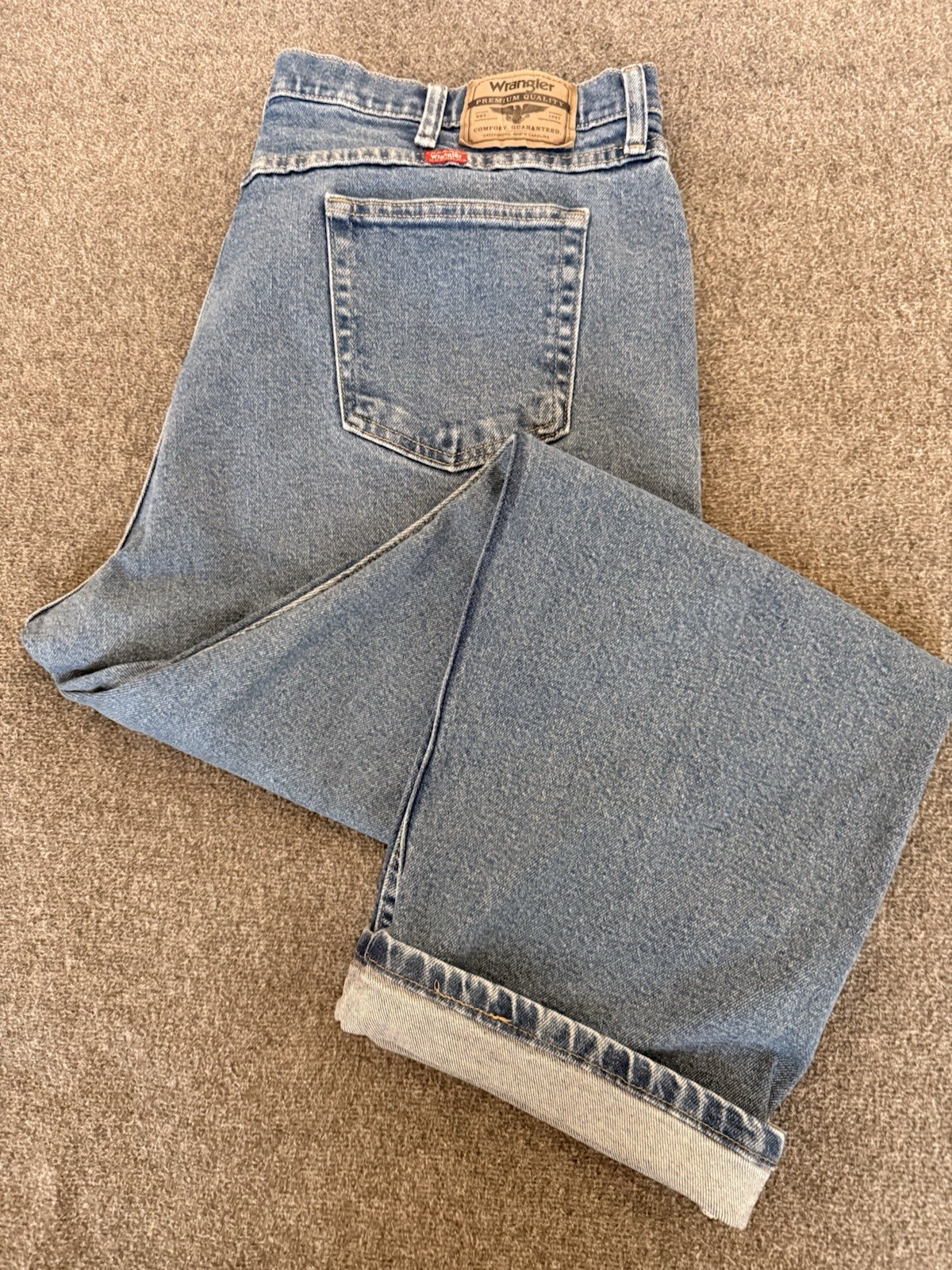 Wrangler Cowboy Cut Straight Leg Western Blue Jeans Size 42x31