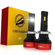  LED Bulbs 40000LM 6000K Cool White, 5-Min Plug-N-Play Fog Light, Pack of 2 H7