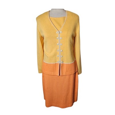 St. John Collection by Marie Gray Vintage Dress Jacket Set Santana Knit Size 6