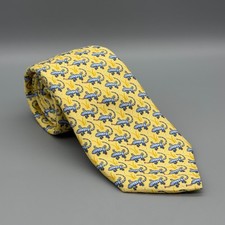 Vineyard Vines Boys Tie Yellow Salamander Print Silk Necktie 3.25" x 50"