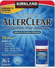 Kirkland AllerClear Non-Drowsy Allergy Loratadine 10mg 365 Tablets Fresh 7/25