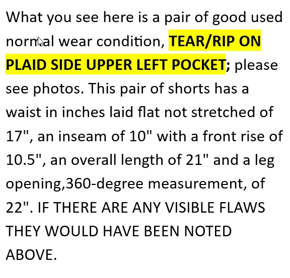 Tailor Vintage Reversible Chino Shorts 34X10 Men Plaid Check Cotton Pockets Y2K - Image 2 of 4