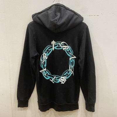 Trapstar London Chain Script Hoodie Men s Small Black/Teal SS23 Streetwear