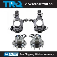 TRQ Front Wheel Bearing Hub Assembly Knuckle Spindle Kit 4p for Silverado Sierra