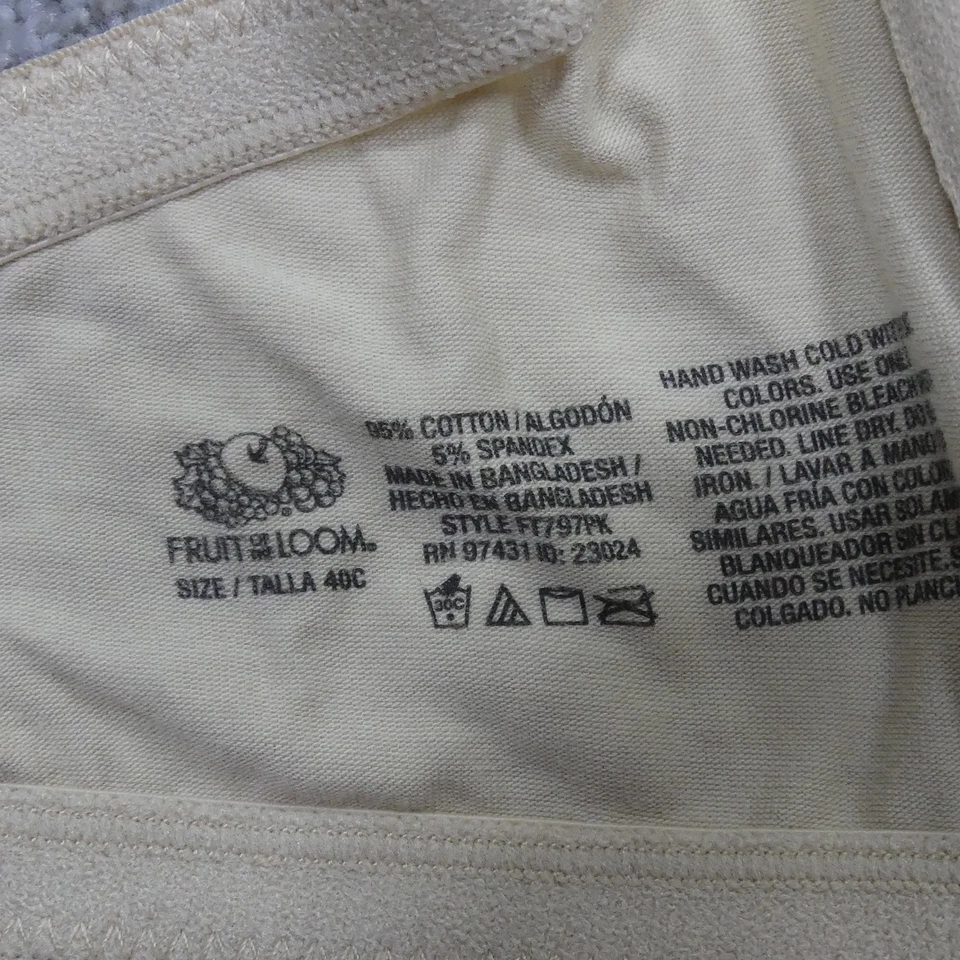 Juego de 3 sujetadores Fruit Of The Loom para mujer 40C negro blanco beige con aros FT797PK Foto 3 de 4