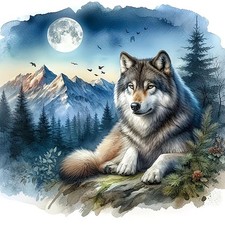 Wolf Diamond Art Kits for Adults -5D Diamond Painting Kits