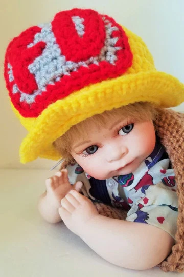Newborn Baby Firefighter Cocoon and Matching Firefighter Hat, Handmade