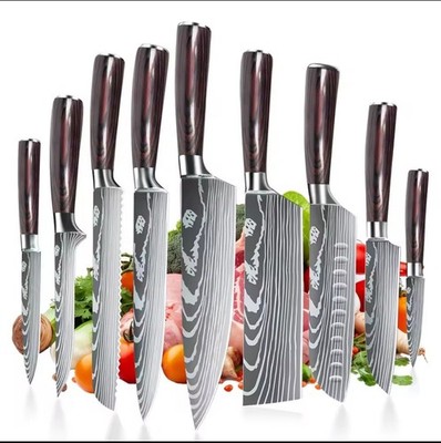 Professional Damascus Style Kitchen Knife Collection