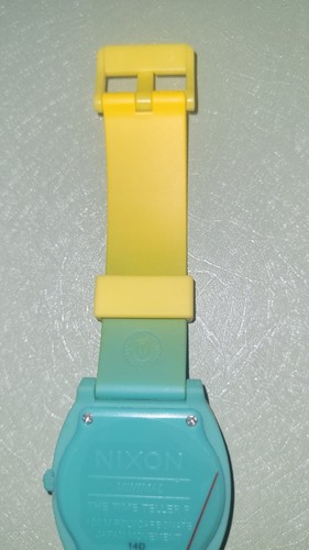 Nixon The Time Teller Teal & Yellow Rubber Watch - Picture 5 of 9