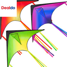 3 Packs Large Delta Kite Gradient Rainbow, Easy to Fly Huge for Kids and Adults,