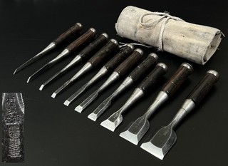 Vintage Japanese Chisel Oiire nomi 10set made by blacksmith /Hammer Hand Tool 54