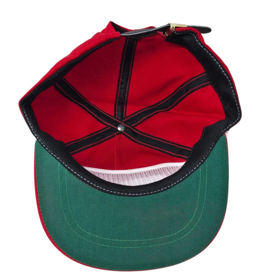 De Colección Mystik Lubricantes Lubricante Bordado Cuero Rojo Correa Cuerda Camionero Sombrero Foto 2 de 4