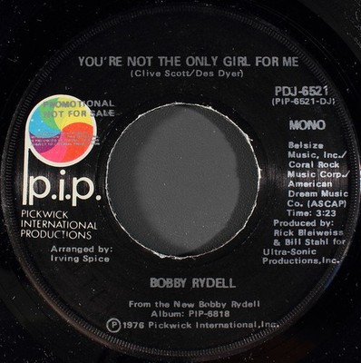 Bobby Rydell - You're Not The Only Girl For Me - Used Vinyl R - Promo - G8100z