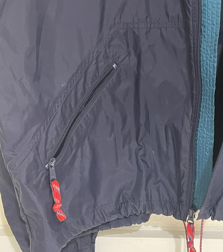 VTG Eastern Mountain Sports Hooded Windbreaker Hiking Camping Blue Mens XL NICE - Picture 7 of 8