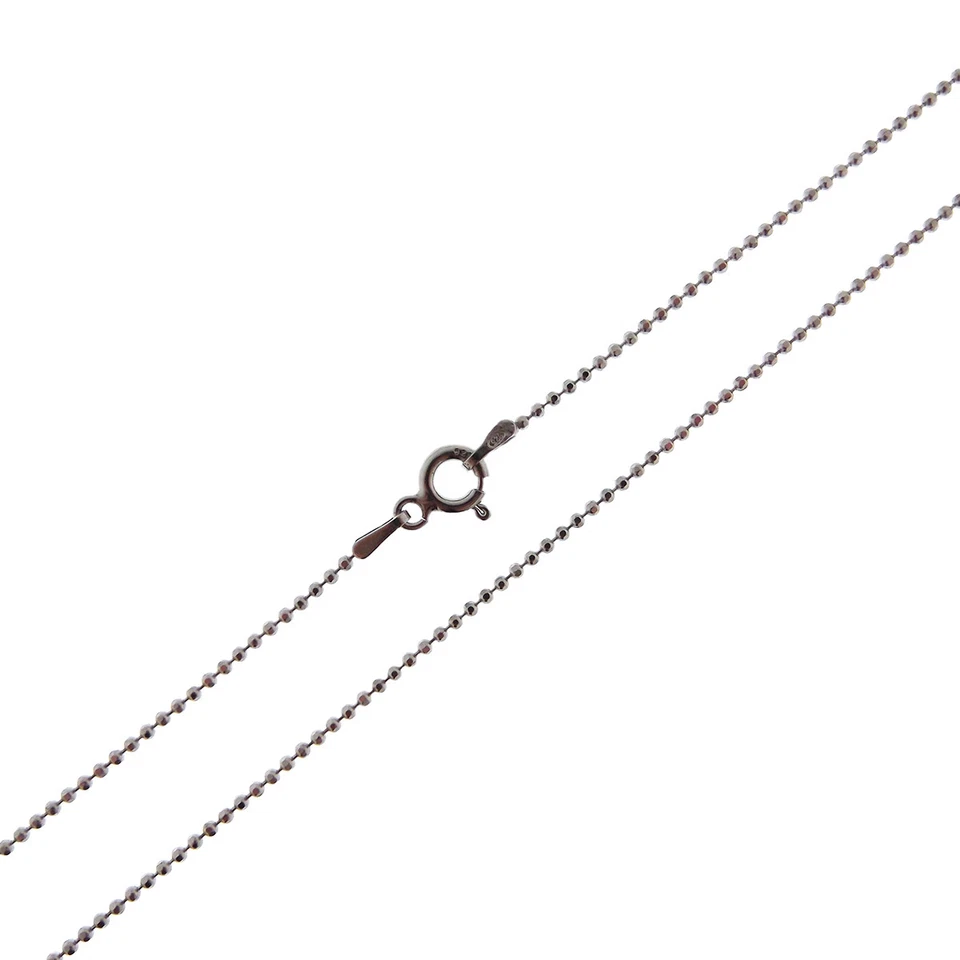 Collana argento 925 catena catenina lunga in palline diamantate da uomo e donna - Immagine 3 di 4