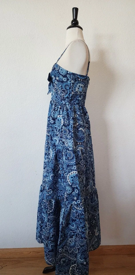 Anthropologie Maxi Dress New Size Medium Floral Blue Bridgerton Romantic Boho - Image 2 of 4