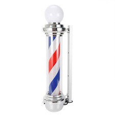 Barber Shop Pole Rotating Light Hair Salon Red White Blue LED Stripes Sign Lamp