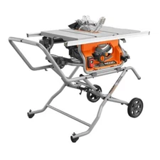 Portable Table Saw with Stand RIDGID 10 in. Jobsite Contractor Folding w/ Wheels