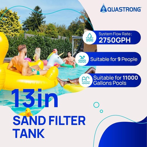 AQUASTRONG SANF330 - Sand Filter Pump For Above Ground Pool with Timer 13” - Bild 4 von 7