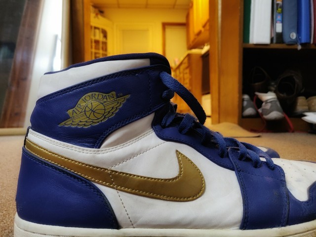 jordan 1 blue white gold