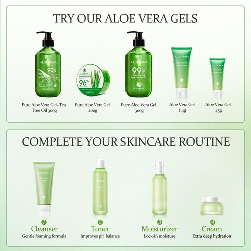 Gel di Aloe Vera Biologico per Viso e Corpo, Gel di Aloe Puro al 96% Prodotto entro 12 Ore... - Foto 8 di 9