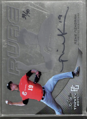 B4246 2014 Leaf Trinity Perfekt Spiel Autogramme Dunkelgrau #PGPMN1 Mike Nikorak