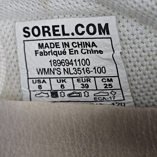 Sorel Kinetic Lite Lace Walking Shoes Sneakers Cream White NL3516-100 Womens 8 - Picture 4 of 5