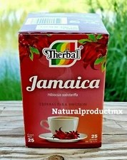 Te de Jamaica ✅ Tea Hibiscus Infusion Herbs 25 bags 0.3 oz each By Therbal