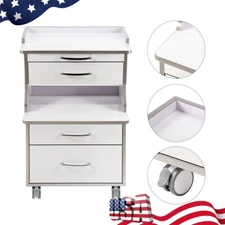 Dental Trolley Rolling Tool Cart Mobile Cabinet Built-in Socket with 3 Drawers