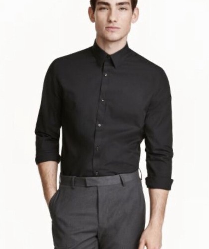 Zara Man Super Slim Fit Grosgrain Black 