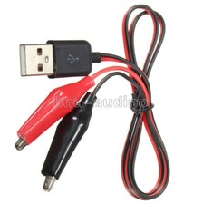 Alligator Test Clips Clamp to USB Male Connector Power Supply Adapter Cable