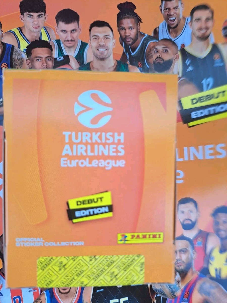 Pegatinas Turkish Airlines EuroLeague Panini EuroLeague Baloncesto 2024-25 – 1 Blister Ecológico Con 6 Sobres De 5 Cromos Cada Uno