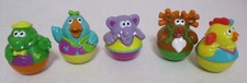 Playskool-Weeble Wobbles- 5 -Croc-Elephant-Bird-Chicken-Reindeer-Vintage-Shown